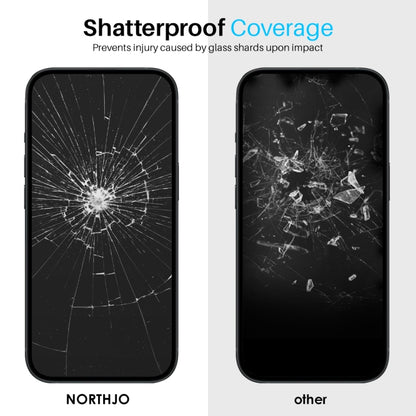 NORTHJO 2pcs A++ Screen Protector Tempered Glass Film with Installation Frame, For iPhone 16 Pro Max, For iPhone 16 Pro, For iPhone 16 Plus, For iPhone 16, For iPhone 15 Pro Max, For iPhone 15 Pro, For iPhone 15 Plus, For iPhone 15, For iPhone 14 Plus�...