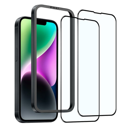 NORTHJO 2pcs A++ Tempered Glass Film with Installation Frame, For iPhone 16 Pro Max, For iPhone 16 Pro, For iPhone 16 Plus, For iPhone 16, For iPhone 15 Pro Max, For iPhone 15 Pro, For iPhone 15 Plus, For iPhone 15, For iPhone 14 Plus, For iPhone 14���...