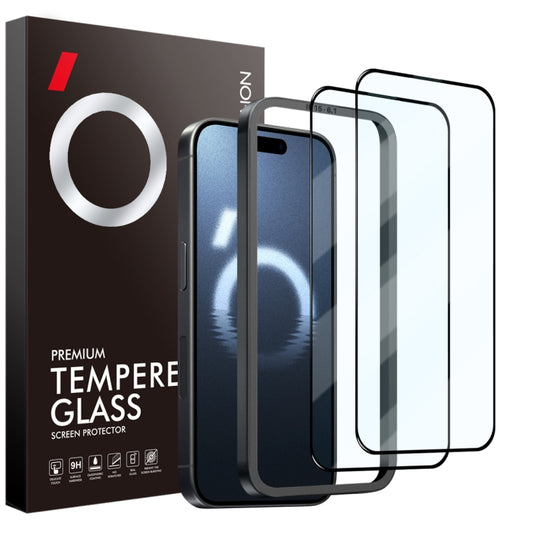 NORTHJO 2pcs A++ Tempered Glass Film with Installation Frame, For iPhone 16 Pro Max, For iPhone 16 Pro, For iPhone 16 Plus, For iPhone 16, For iPhone 15 Pro Max, For iPhone 15 Pro, For iPhone 15 Plus, For iPhone 15, For iPhone 14 Plus, For iPhone 14���...