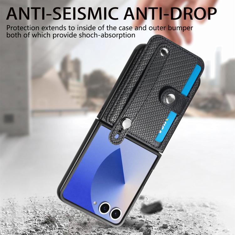 Wristband Kickstand Card Wallet Back Cover Phone Case, For Samsung Galaxy Z Flip7 5G, For Samsung Galaxy Z Flip6 / Flip7 FE, For Samsung Galaxy Z Fold6