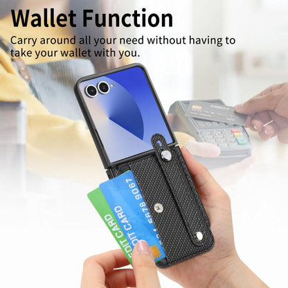 Wristband Kickstand Card Wallet Back Cover Phone Case, For Samsung Galaxy Z Flip7 5G, For Samsung Galaxy Z Flip6 / Flip7 FE, For Samsung Galaxy Z Fold6
