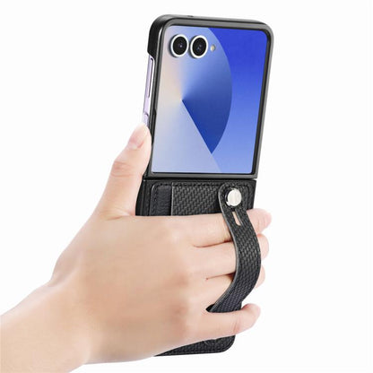 Wristband Kickstand Card Wallet Back Cover Phone Case, For Galaxy Z Flip8 5G, For Galaxy Z Flip7 5G, For Galaxy Z Flip6, For Galaxy Z Fold6