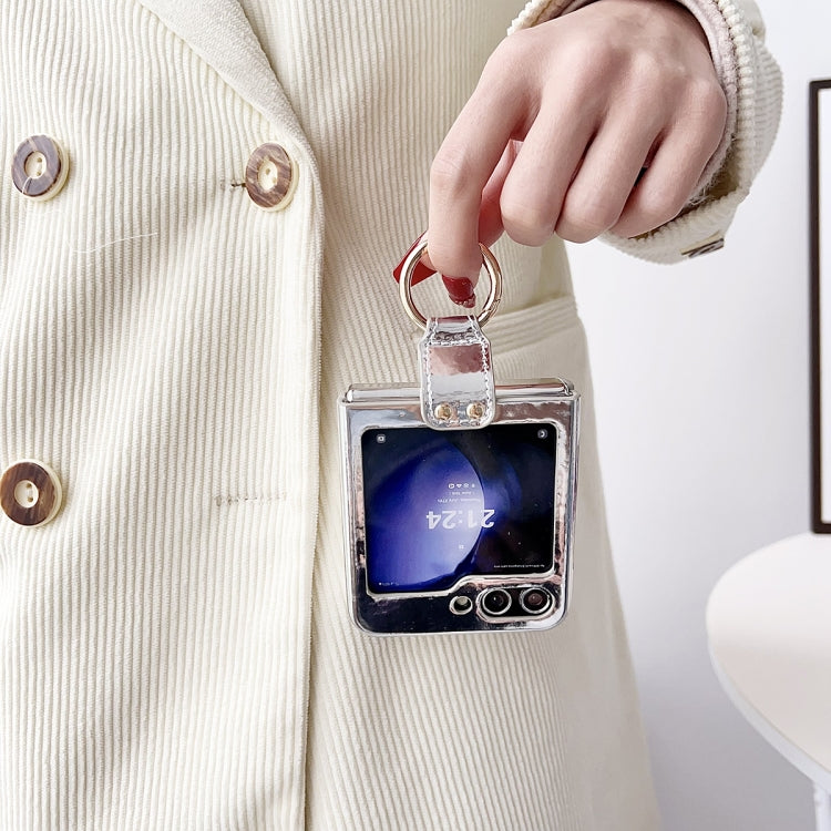 Laser Aurora Ring Down Jacket Shockproof Phone Case, For Samsung Galaxy Z flip5, For Samsung Galaxy Z flip4, For Samsung Galaxy Z flip3