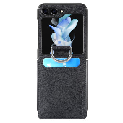 Litchi Texture Leather Ring Wallet Phone Case, For Galaxy Z Flip5