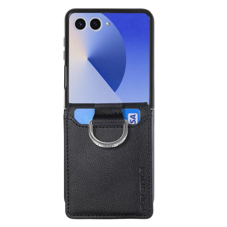 Litchi Texture Leather Ring Wallet Phone Case, For Samsung Galaxy Z Flip7 5G, For Samsung Galaxy Z Flip6 / Flip7 FE, For Samsung Galaxy Z Flip5