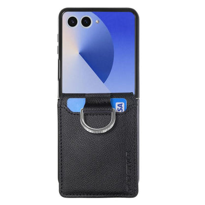 Litchi Texture Leather Ring Wallet Phone Case, For Samsung Galaxy Z Flip7 5G, For Samsung Galaxy Z Flip6 / Flip7 FE, For Samsung Galaxy Z Flip5