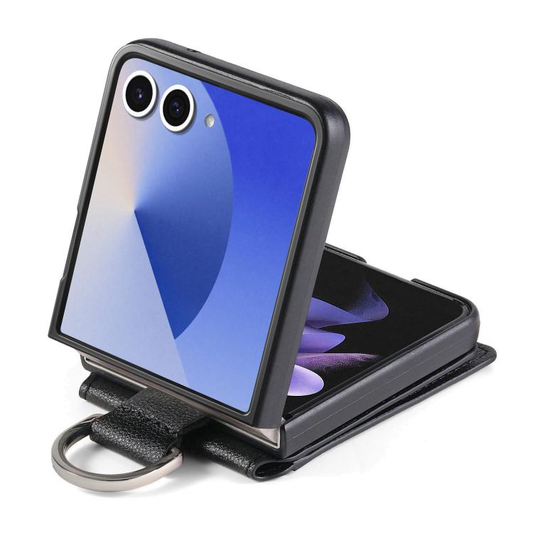 Litchi Texture Leather Ring Wallet Phone Case, For Galaxy Z Flip8 5G, For Galaxy Z Flip7 5G, For Galaxy Z Flip6