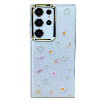 Three-dimensional Bow Pearl Love Flower TPU  Phone Case