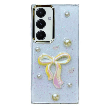 Three-dimensional Bow Pearl Love Flower TPU  Phone Case, For Samsung Galaxy S25 Ultra 5G, For Samsung Galaxy A16 5G, For Samsung Galaxy S24 FE 5G, For Samsung Galaxy A55, For Samsung Galaxy A35, For Samsung Galaxy S24 Ultra 5G, For Samsung Galaxy S24+ ...