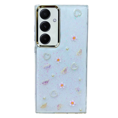 Three-dimensional Bow Pearl Love Flower TPU  Phone Case, For Samsung Galaxy S25 Ultra 5G, For Samsung Galaxy A16 5G, For Samsung Galaxy S24 FE 5G, For Samsung Galaxy A55, For Samsung Galaxy A35, For Samsung Galaxy S24 Ultra 5G, For Samsung Galaxy S24+ ...