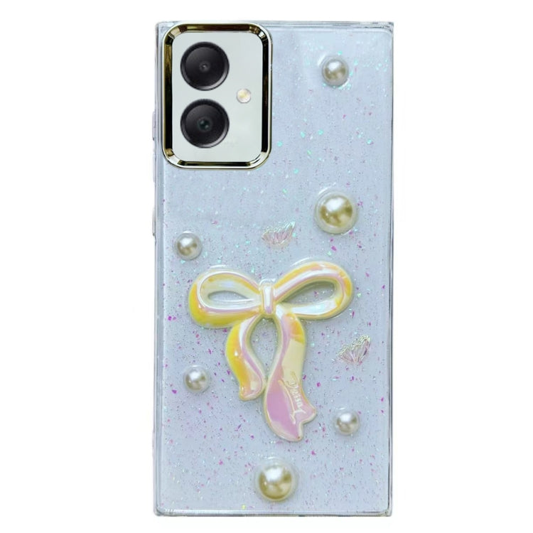 Three-dimensional Bow Pearl Love Flower TPU  Phone Case