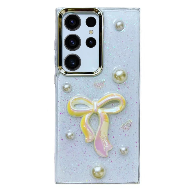 Three-dimensional Bow Pearl Love Flower TPU  Phone Case