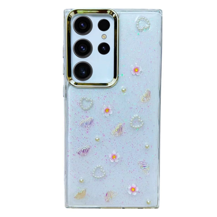 Three-dimensional Bow Pearl Love Flower TPU  Phone Case