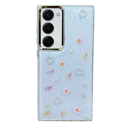 Three-dimensional Bow Pearl Love Flower TPU  Phone Case