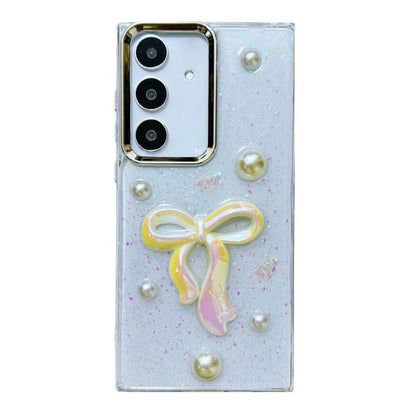 Three-dimensional Bow Pearl Love Flower TPU  Phone Case, For Samsung Galaxy S25 Ultra 5G, For Samsung Galaxy A16 5G, For Samsung Galaxy S24 FE 5G, For Samsung Galaxy A55, For Samsung Galaxy A35, For Samsung Galaxy S24 Ultra 5G, For Samsung Galaxy S24+ ...