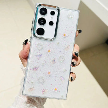 Three-dimensional Bow Pearl Love Flower TPU  Phone Case