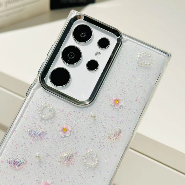 Three-dimensional Bow Pearl Love Flower TPU  Phone Case, For Samsung Galaxy S23+ 5G, For Samsung Galaxy S23 5G