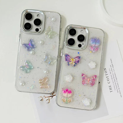 3D Colorful Crystal Butterfly TPU Phone Case, For iPhone 13 Pro Max, For iPhone 13 Pro, For iPhone 13, For iPhone  12, For iPhone 12 Pro Max, For iPhone 12 Pro