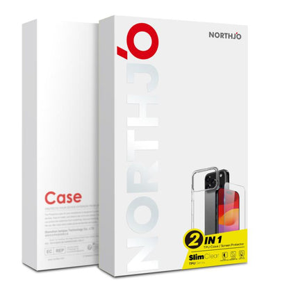 NORTHJO 2 in 1 TPU Phone Case Screen Protector Tempered Glass Film