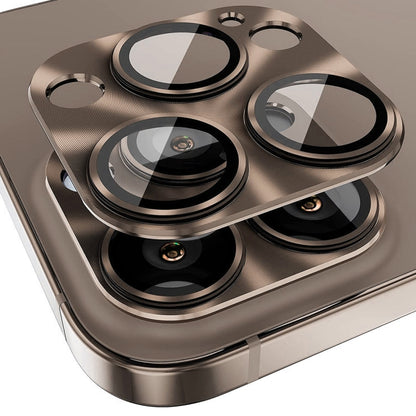 ENKAY Aluminium Alloy Tempered Glass Lens Cover Film, For iPhone 16 Pro / 16 Pro Max