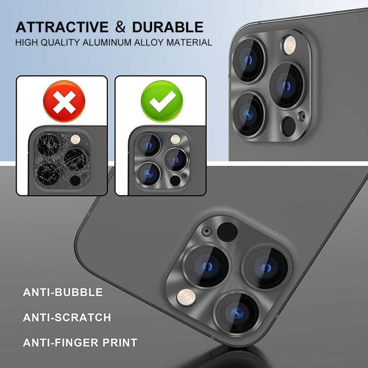 ENKAY Aluminium Alloy Tempered Glass Lens Cover Film, For iPhone 16 Pro / 16 Pro Max