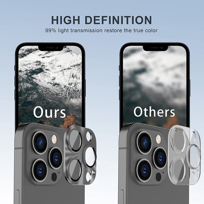 ENKAY Aluminium Alloy Tempered Glass Lens Cover Film, For iPhone 16 Pro / 16 Pro Max