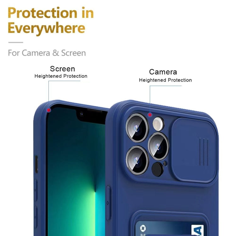 Sliding Camshield Magnetic Card Holder Silicone Phone Case with Lanyard, For iPhone 17e / 16e, For iPhone 16 Pro Max, For iPhone 16 Pro, For iPhone 16 Plus