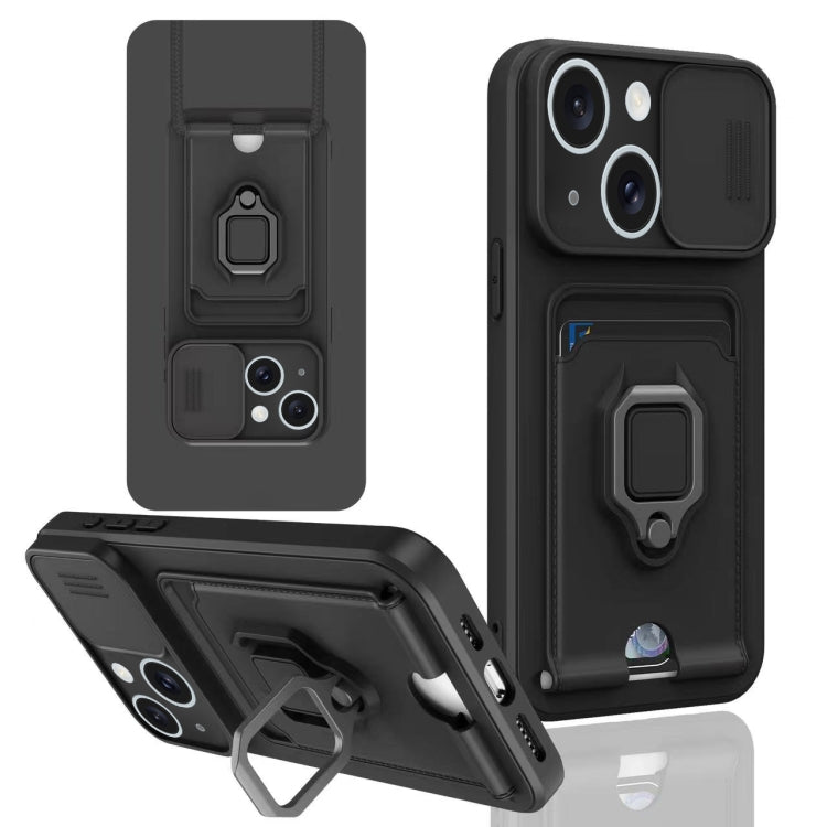 Sliding Camshield Magnetic Card Holder Silicone Phone Case, For iPhone 16, For iPhone 15 Pro Max, For iPhone 15 Pro, For iPhone 15 Plus