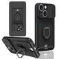 Sliding Camshield Magnetic Card Holder Silicone Phone Case, For iPhone 15, For iPhone 14 Plus, For iPhone 14, For iPhone 14 Pro
