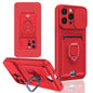 Sliding Camshield Magnetic Card Holder Silicone Phone Case, For iPhone 15, For iPhone 14 Plus, For iPhone 14, For iPhone 14 Pro