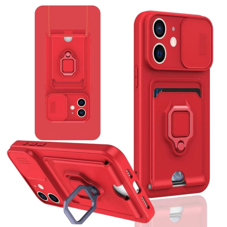 Sliding Camshield Magnetic Card Holder Silicone Phone Case, For iPhone 13, For iPhone 12, For iPhone 12 Pro Max, For iPhone 12 Pro