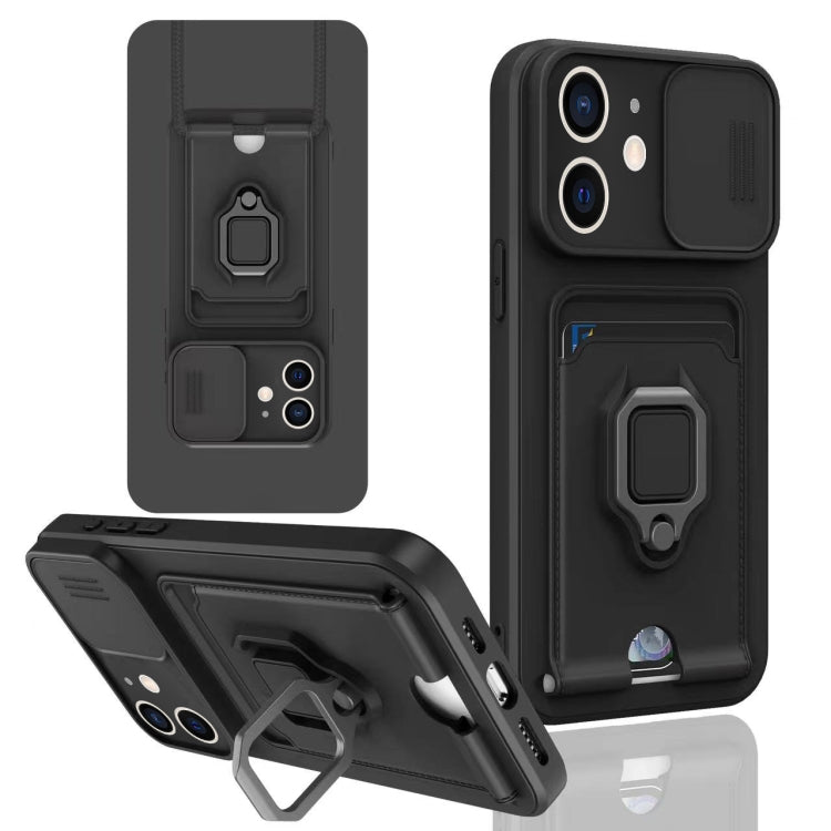 Sliding Camshield Magnetic Card Holder Silicone Phone Case, For iPhone 11 Pro Max, For iPhone 11, For iPhone 11 Pro, For iPhone X / XSS