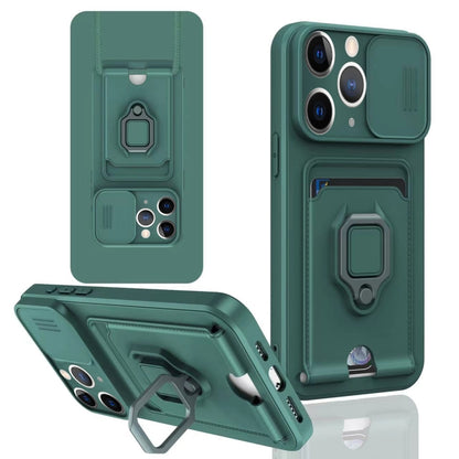 Sliding Camshield Magnetic Card Holder Silicone Phone Case, For iPhone 11 Pro Max, For iPhone 11, For iPhone 11 Pro, For iPhone X / XSS