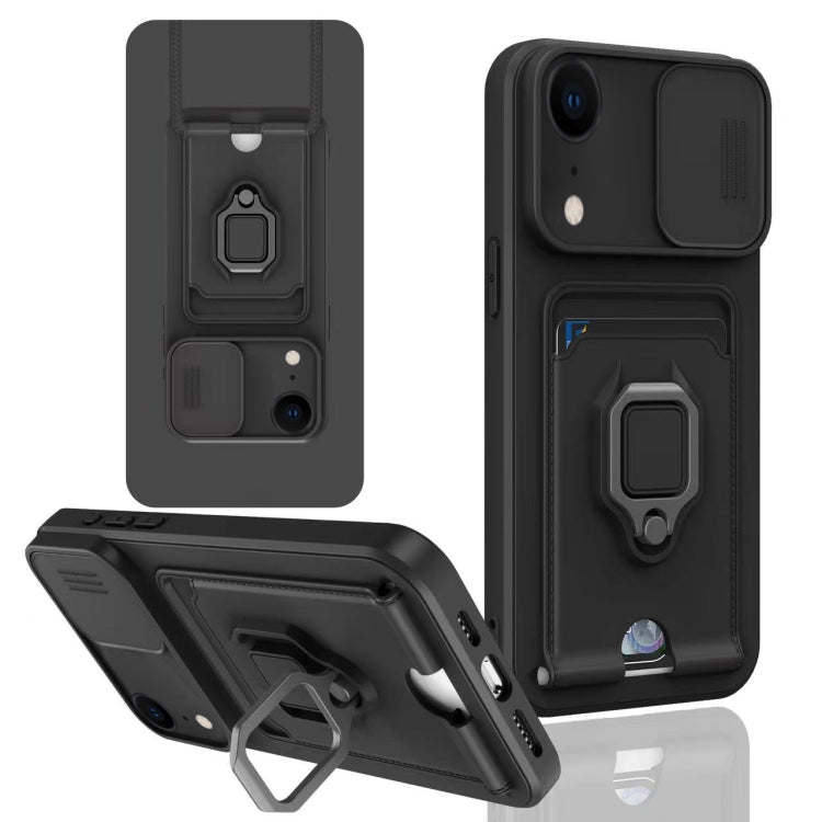 Sliding Camshield Magnetic Card Holder Silicone Phone Case, For iPhone XR, For iPhone XS Max, For iPhone 7 Plus / 8 Plus