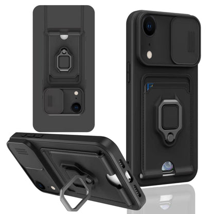 Sliding Camshield Magnetic Card Holder Silicone Phone Case, For iPhone XR, For iPhone XS Max, For iPhone 7 Plus / 8 Plus