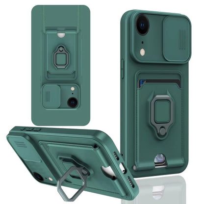 Sliding Camshield Magnetic Card Holder Silicone Phone Case, For iPhone XR, For iPhone XS Max, For iPhone 7 Plus / 8 Plus