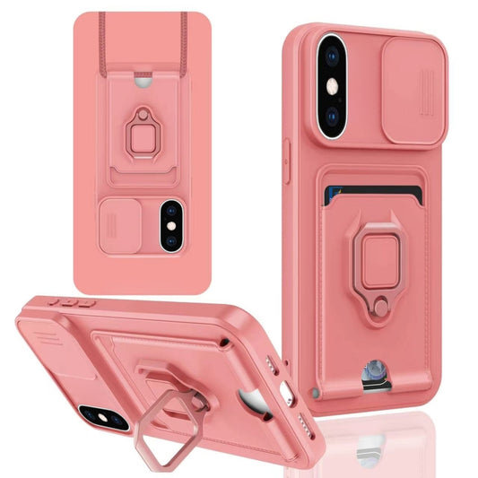 Sliding Camshield Magnetic Card Holder Silicone Phone Case, For iPhone XS Max, For iPhone 7 Plus / 8 Plus