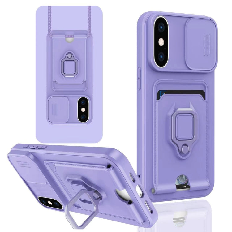 Sliding Camshield Magnetic Card Holder Silicone Phone Case, For iPhone XR, For iPhone XS Max, For iPhone 7 Plus / 8 Plus