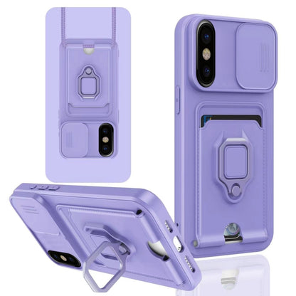 Sliding Camshield Magnetic Card Holder Silicone Phone Case, For iPhone 11 Pro Max, For iPhone 11, For iPhone 11 Pro, For iPhone X / XSS