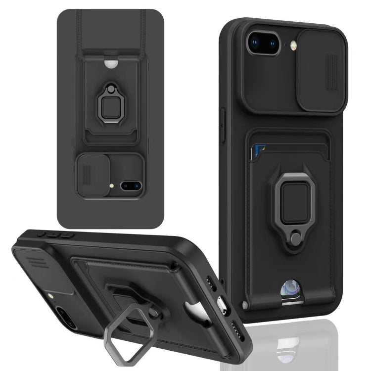 Sliding Camshield Magnetic Card Holder Silicone Phone Case, For iPhone XR, For iPhone XS Max, For iPhone 7 Plus / 8 Plus