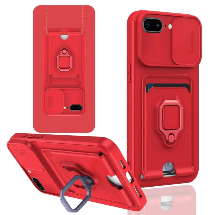 Sliding Camshield Magnetic Card Holder Silicone Phone Case, For iPhone XR, For iPhone XS Max, For iPhone 7 Plus / 8 Plus