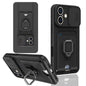 Sliding Camshield Magnetic Card Holder Silicone Phone Case, For iPhone 17e / 16e, For iPhone 16 Pro Max, For iPhone 16 Pro, For iPhone 16 Plus