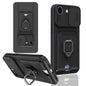 Sliding Camshield Magnetic Card Holder Silicone Phone Case, For iPhone 17e / 16e, For iPhone 16 Pro Max, For iPhone 16 Pro, For iPhone 16 Plus