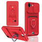 Sliding Camshield Magnetic Card Holder Silicone Phone Case, For iPhone 17e / 16e, For iPhone 16 Pro Max, For iPhone 16 Pro, For iPhone 16 Plus