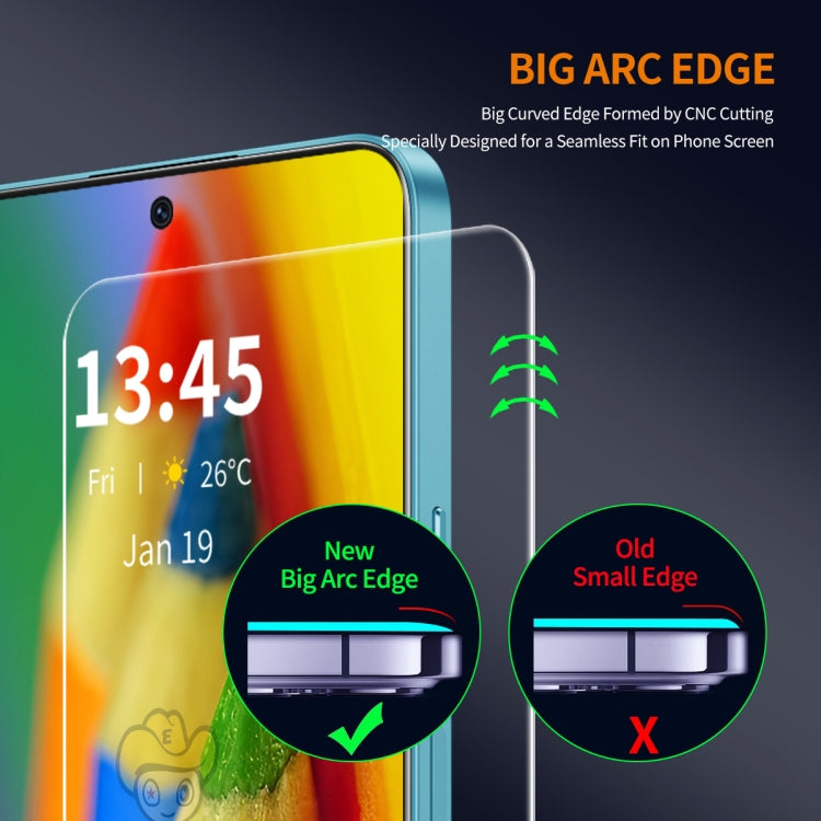 2pcs ENKAY 9H Big Arc Edge High Aluminum-silicon Tempered Glass Film, For Galaxy A36 / A56 5G, For Samsung Galaxy M55 / F55 / C55, For Samsung Galaxy M35 / A35, For Samsung Galaxy F15 / M15