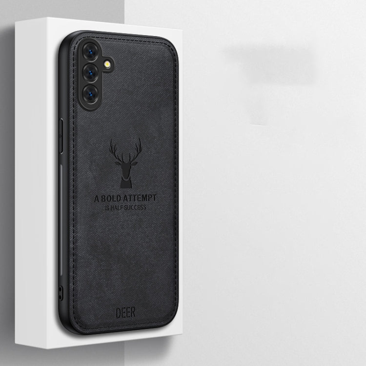 Deer Head Cloth Skin All-inclusive Phone Case, For Samsung Galaxy S24 FE 5G