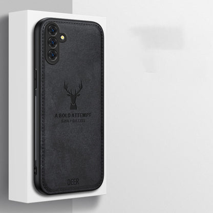 Deer Head Cloth Skin All-inclusive Phone Case, For Samsung Galaxy S24 FE 5G