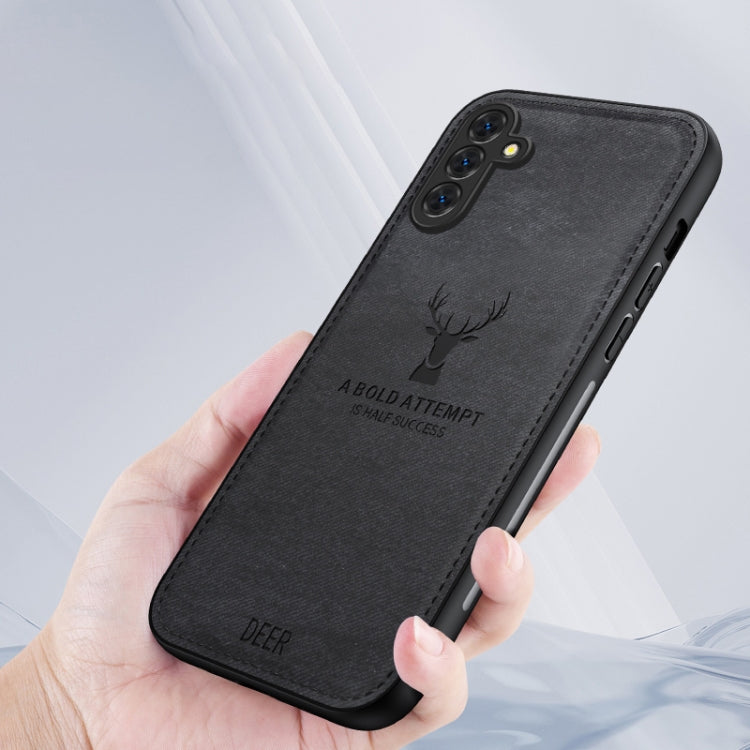 Deer Head Cloth Skin All-inclusive Phone Case, For Samsung Galaxy S24 FE 5G