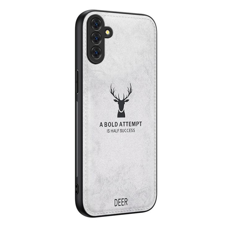 Deer Head Cloth Skin All-inclusive Phone Case, For Samsung Galaxy S24 FE 5G