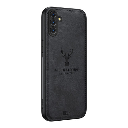 Deer Head Cloth Skin All-inclusive Phone Case, For Samsung Galaxy S25 Edge 5G, For Samsung Galaxy A56 5G, For Samsung Galaxy A26 5G, For Samsung Galaxy A36, For Samsung Galaxy S25 5G, For Samsung Galaxy S25+ 5G, For Samsung Galaxy S25 Ultra 5G���������...